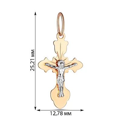Нательный крестик с распятием из золота (арт. 516600)