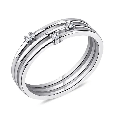 Серебряное кольцо с тремя фианитами  (арт. 7501/5339)