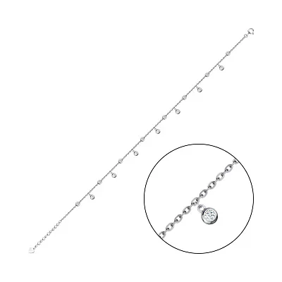 Серебряный анклет на ногу с подвесками (арт. 7509/3113)