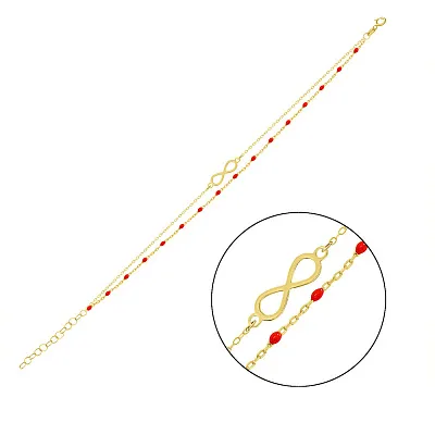 Браслет «Нескінченність» з жовтого золота з емаллю (арт. 324884жек)