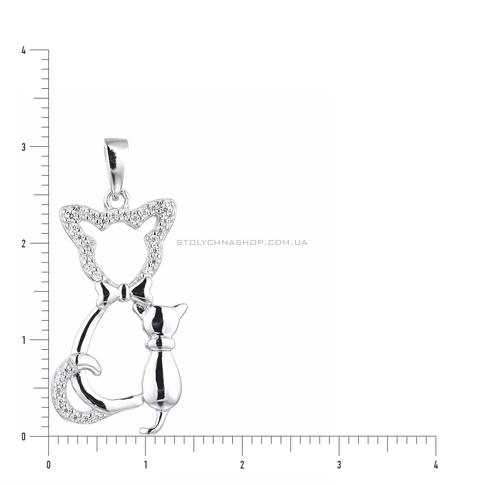 Срібна підвіска з фіанітами (арт. 7503/2664) - 2 - цена