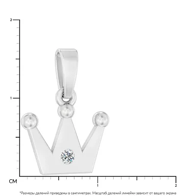 Золотий підвіс &quot;Корона&quot; з фіанітом (арт. 440641б)