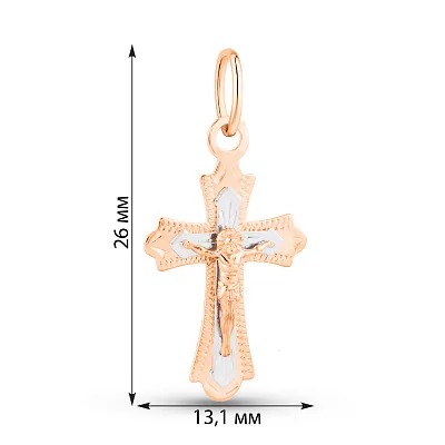 Хрестик з червоного золота з розп'яттям (арт. 520501)