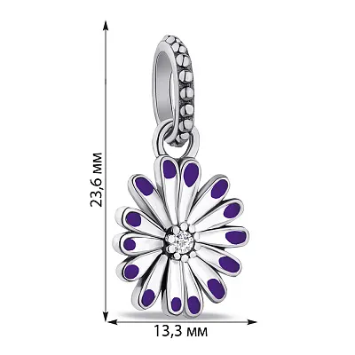 Срібна підвіска Квітка з фіанітом (арт. 7903/3800ебф)