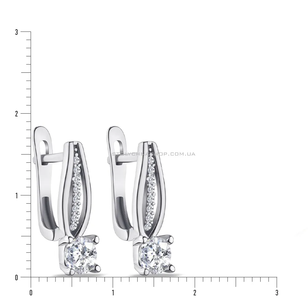 Сережки срібні з білими фіанітами (арт. 7502/4147)