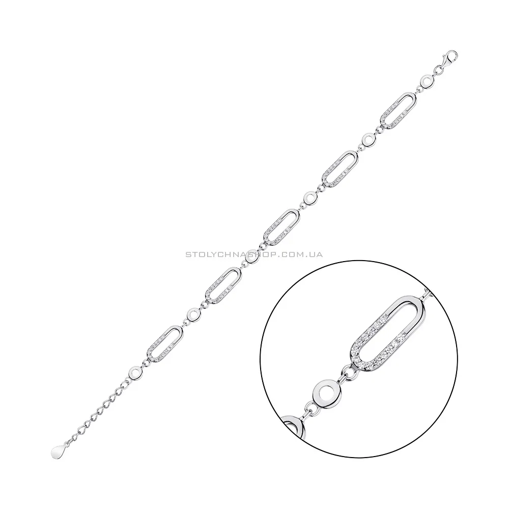 Срібний браслет з фіанітами  (арт. 7509/4165) - цена