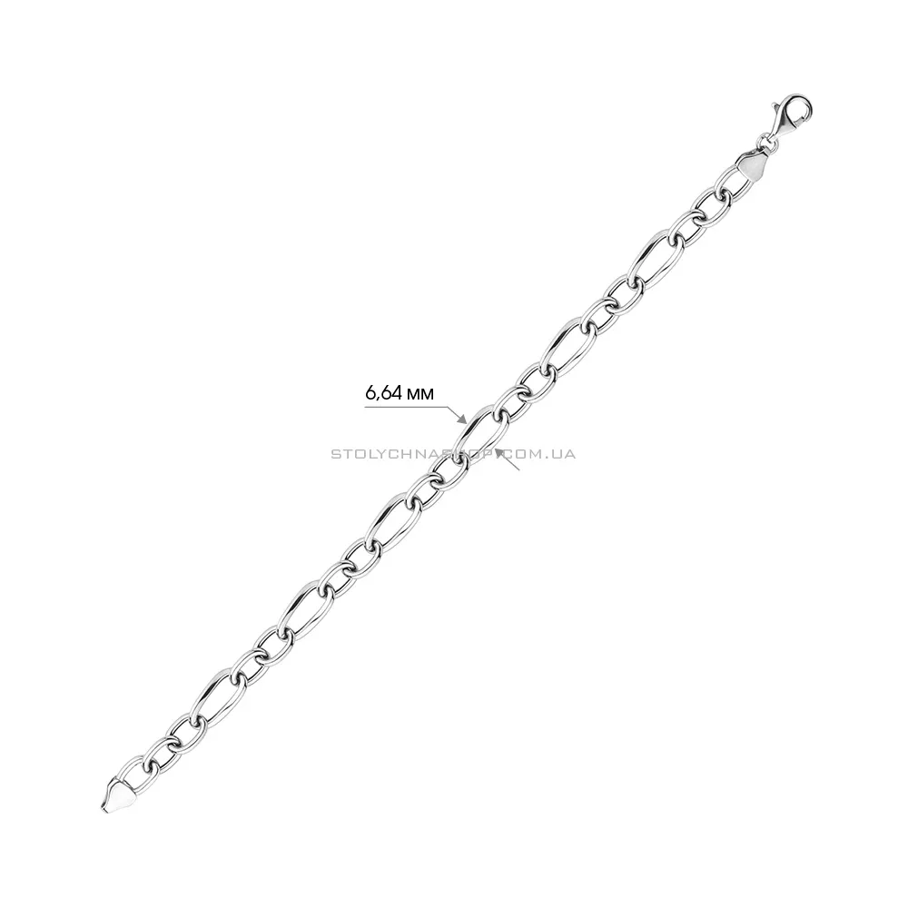 Срібний ланцюговий браслет без каміння  (арт. 7509/3150) - 2 - цена