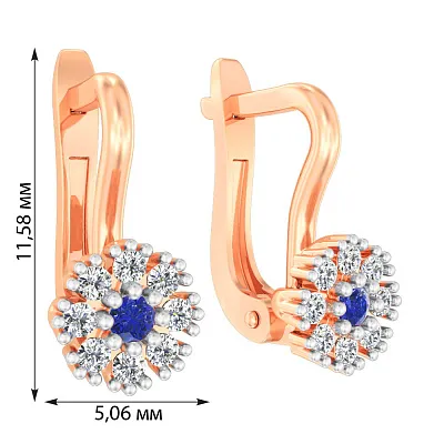 Золоті сережки з фіанітами (арт. 114203с)