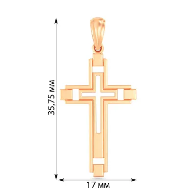 Крестик из красного золота  (арт. 440917)