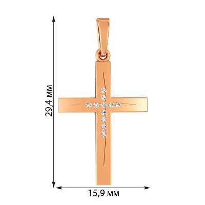 Крестик из золота с бриллиантами  (арт. П011381)