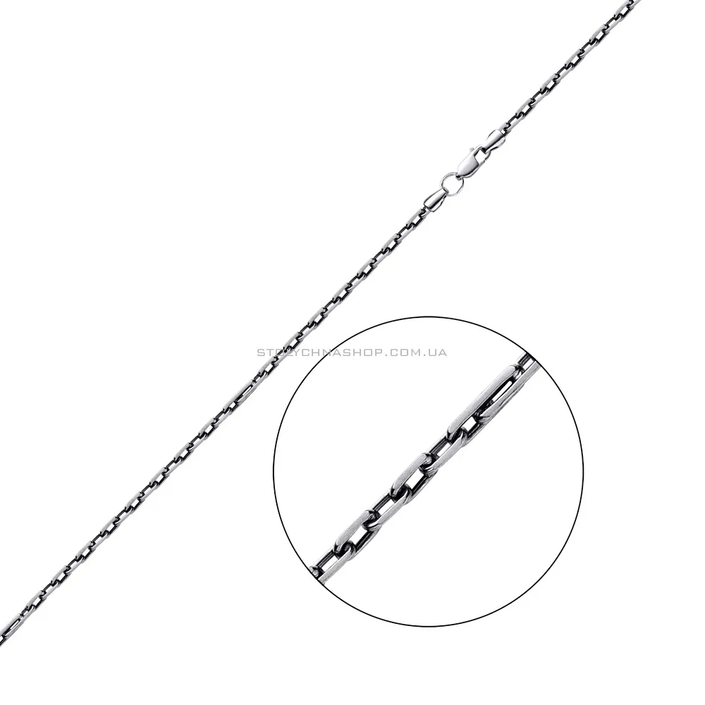 Срібний ланцюжок плетіння Якірне фантазійне (арт. 7908/1069/1-ч) - цена