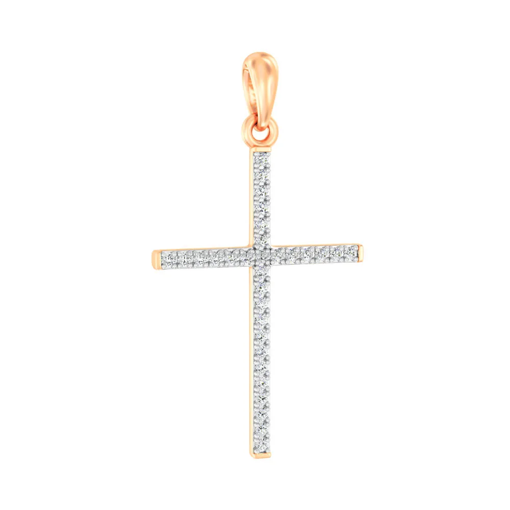 Золотий хрестик з діамантами  (арт. П011193015) - цена