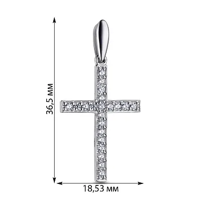 Срібна підвіска-хрестик з фіанітами (арт. 7503/3661р)