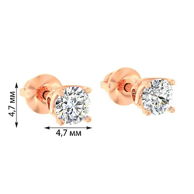 Золоті сережки пусети з фіанітом (арт. 111011)