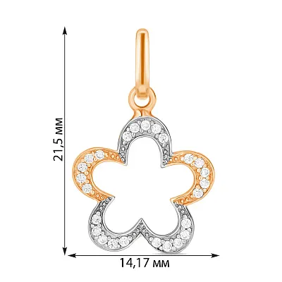 Золотая подвеска «Цветок» с фианитами (арт. 422683)