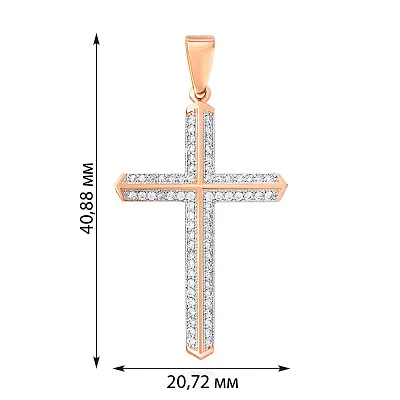 Золотая подвеска-крестик с фианитами (арт. 440548)