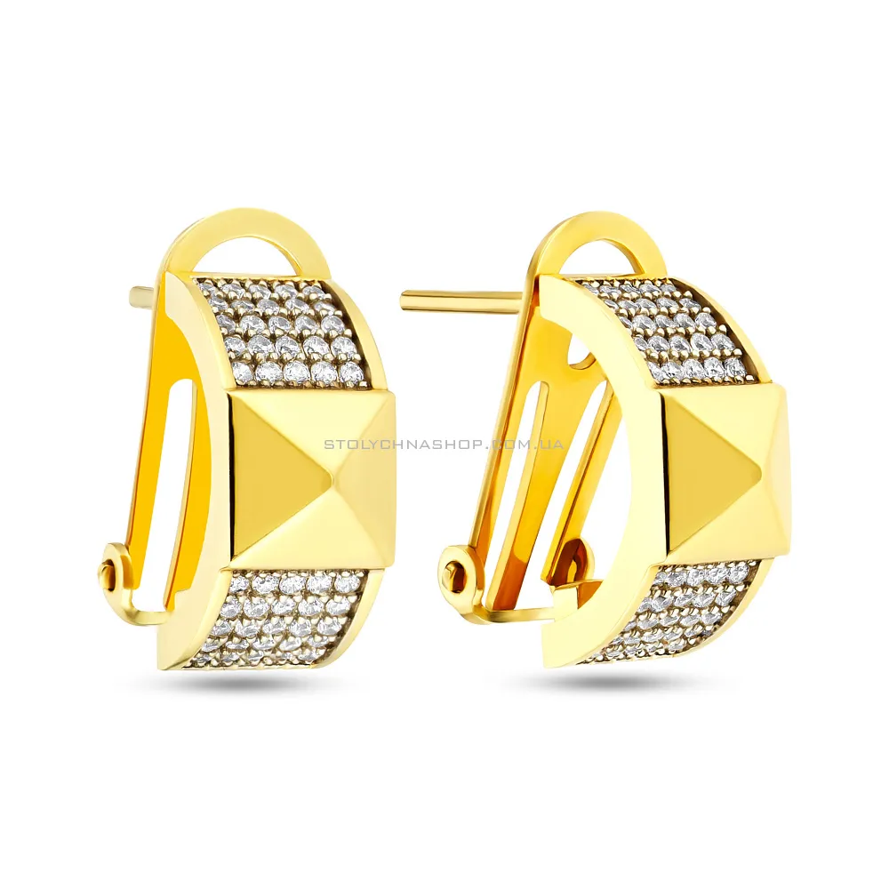 Золоті сережки з фіанітами (арт. 104933ж) - цена