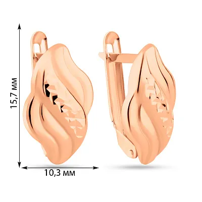 Сережки з золота з алмазною насічкою (арт. 109243)