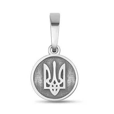 Серебряный подвес "Герб Украины" с чернением  (арт. 7903/437пп)