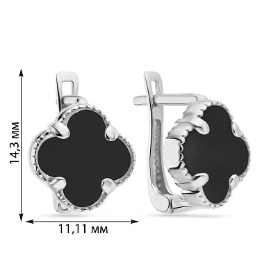 Сережки з білого золота "Клевер" (арт. 106087бо)