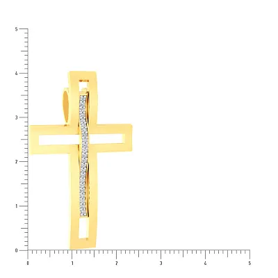 Золотая подвеска-крестик с фианитами (арт. 440308ж)