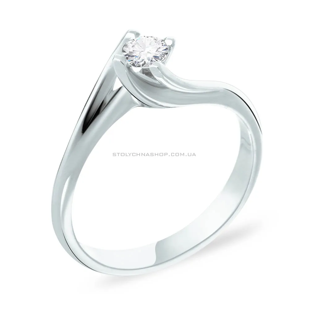 Золотое помолвочное кольцо с бриллиантом (арт. К041011б) - цена