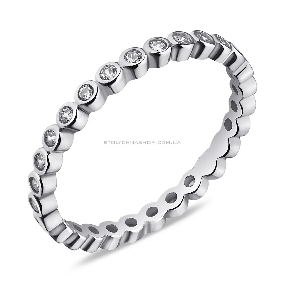 Серебряное кольцо с фианитами (арт. 7501/6750) - цена