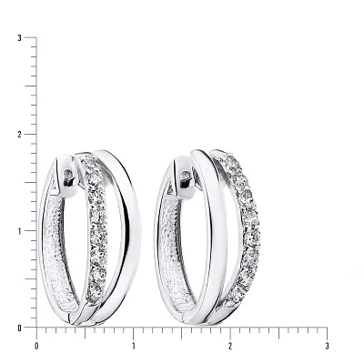 Серебряные серьги кольца с фианитами (арт. 7502/25071р)