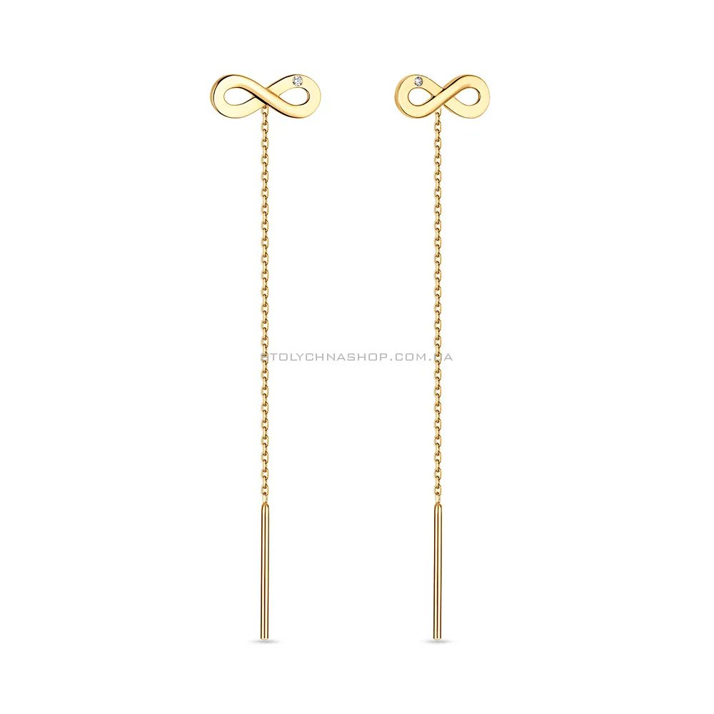 Золоті сережки-протяжки «Нескінченність»  (арт. 110829ж) - цена