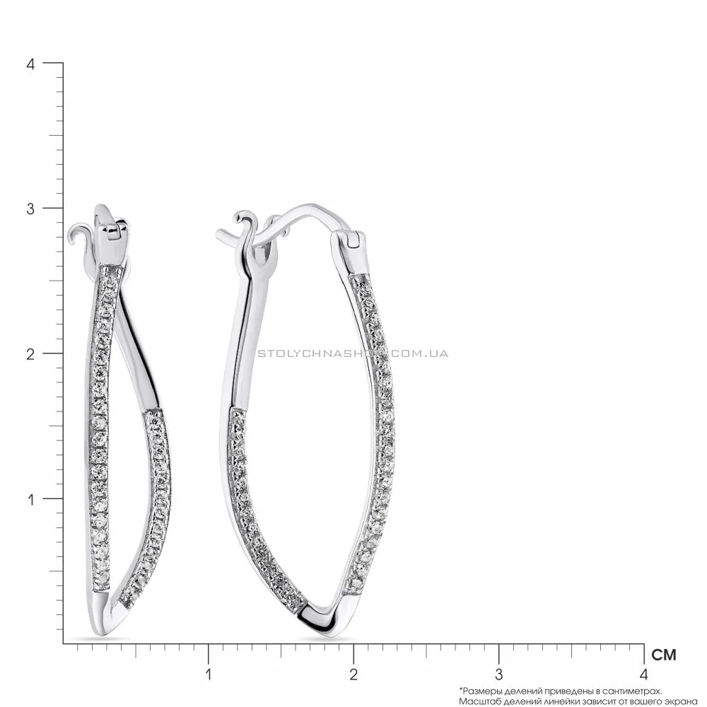 Срібні сережки з фіанітами (арт. 7502/3546) - 2 - цена
