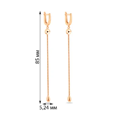 Золоті сережки з підвісками (арт. 107142)