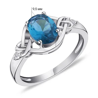 Серебряное кольцо с голубым фианитом (арт. 7501/4378цг)