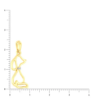 Золотая подвеска «Собачка» с фианитами (арт. 440612ж)