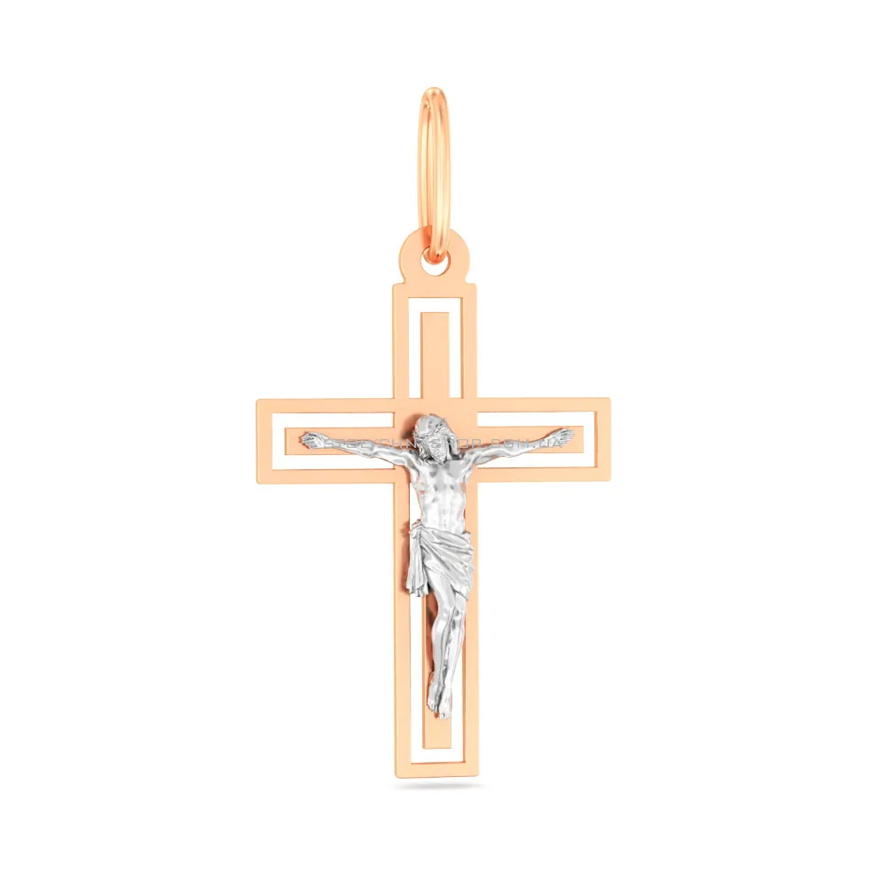 Хрестик з червоного і білого золота  (арт. 501735/18) - цена