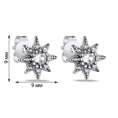 Сережки-пусети зі срібла з фіанітами (арт. 7518/6754)