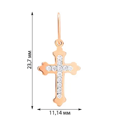 Подвеска-крестик с фианитами из золота (арт. 440540)