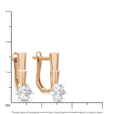 Сережки золотые с фианитами (арт. 105392)