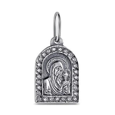 Серебряная ладанка иконка Божья Матерь «Казанская» (арт. 7917/3312-ч)