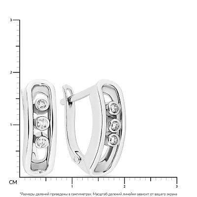 Сережки з білого золота з фіанітами (арт. 105683б)
