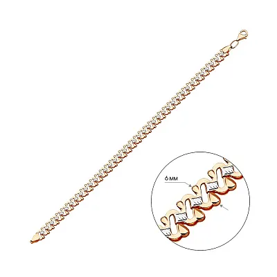 Браслет золотой в комбинированном цвете металла (арт. 321223р)