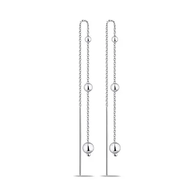 Срібні сережки-протяжки без каменів (арт. 7502/9188)
