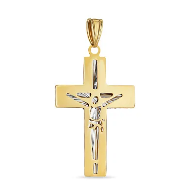 Золотой крестик в комбинированном цвете металла (арт. 423078ж)
