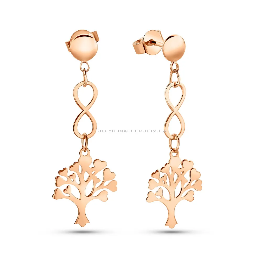 Золоті сережки-підвіски Дерево (арт. 1091216)