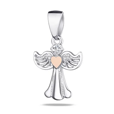 Серебряная подвеска «Ангел» с фианитом (арт. 7203/328-пю)