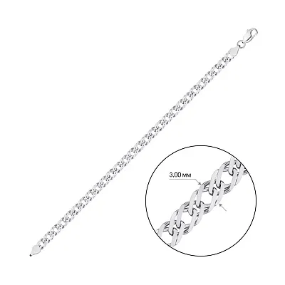 Срібний браслет плетіння Подвійний ромб  (арт. 0313102)