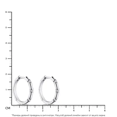 Сережки-кільця зі срібла з фіанітами  (арт. 7502/4649/20)