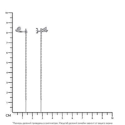 Серьги-протяжки из серебра с фианитами (арт. 7502/21125р)