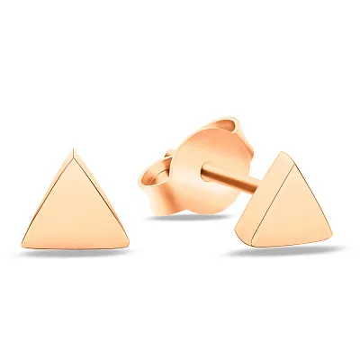 Золотые серьги пусеты «Треугольники» (арт. 107032)
