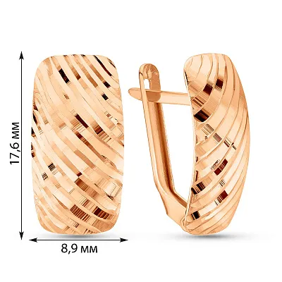 Золоті сережки з алмазною насічкою (арт. 109545)