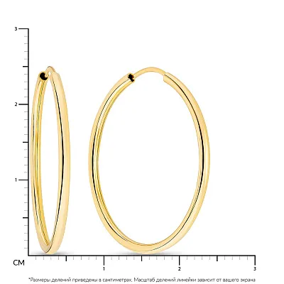 Золотые сережки-кольца в желтом цвете металла (арт. 100023/25ж)